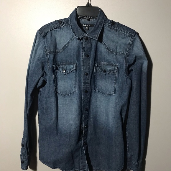 blue denim shirt with long sleeves - Picture 8 of 8
